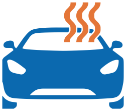 Overheated vehicle assistance icon