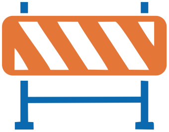 Roadside safety barrier icon